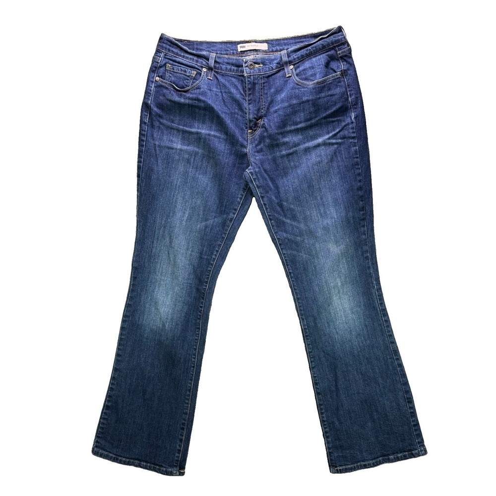 Levi's Jeans Womens 14M Blue 515 Bootcut Stretch Dark Wash Denim Pocket Flaps